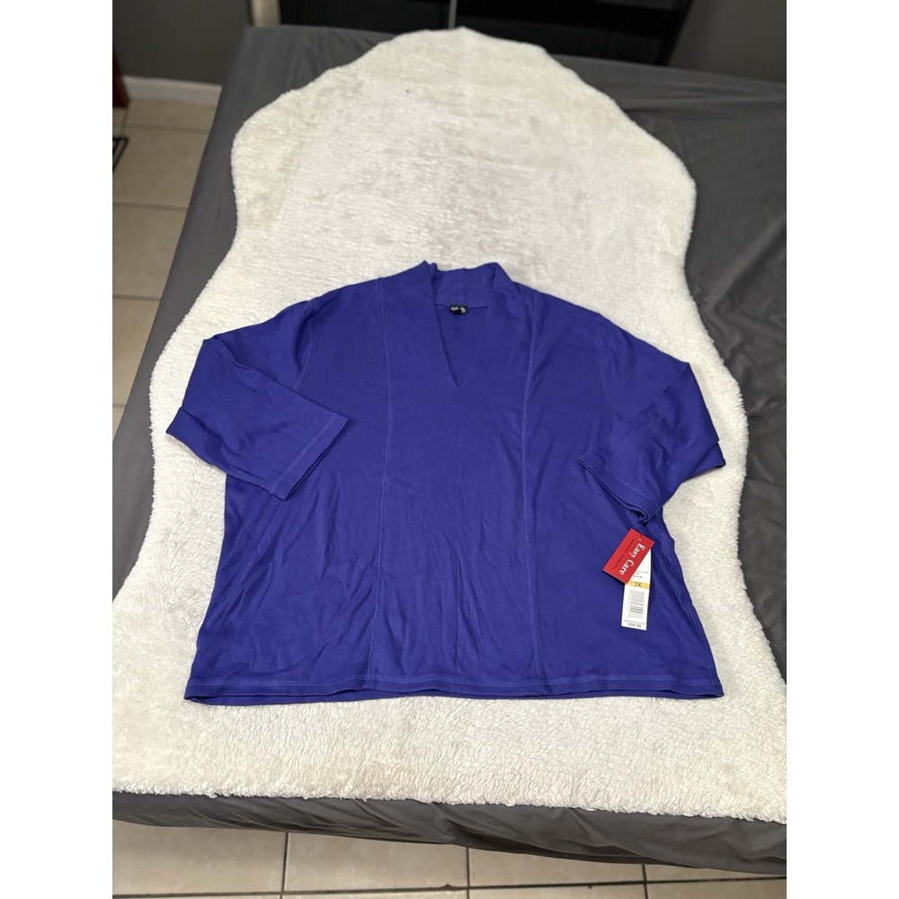 New Rafaella Midnight Ocean Pullover Sweatshirt Plus Size 3X